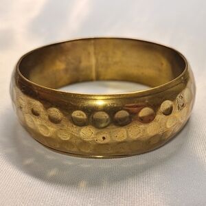 Vintage Boho Hammered Gold Tone Bangle